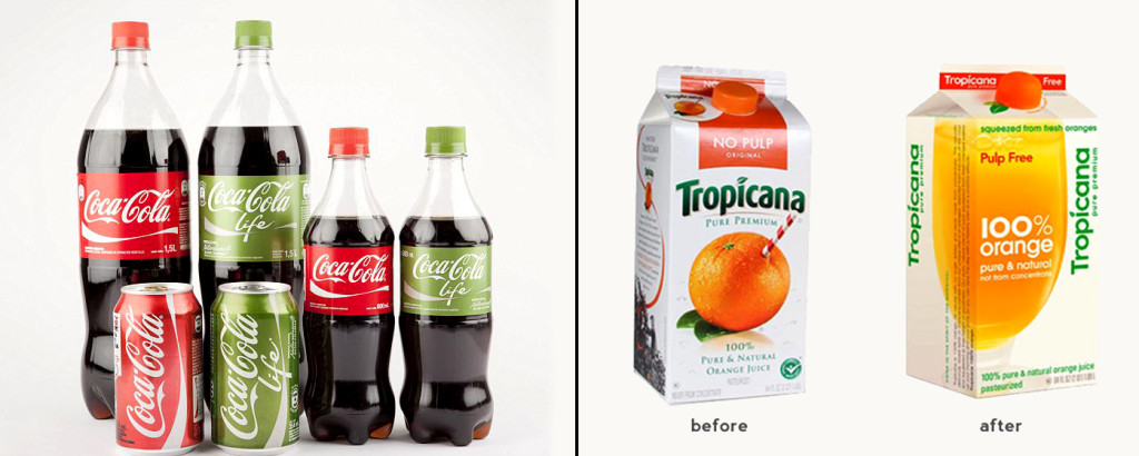 Coca Cola and Tropicana new branding test.